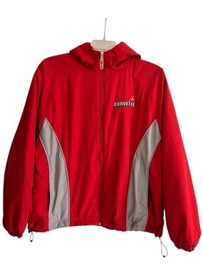 Oarsman 913 Men’s Red and Gray CORVETTE Hooded Windbreaker Jacket XXL